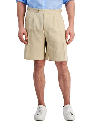 Club Room Men's Regular-Fit Pleated 9" Linen Shorts, Created for Macy's