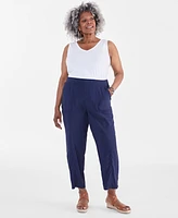 Style & Co Plus Mid-Rise Rib-Waistband Pants, Created for Macy's