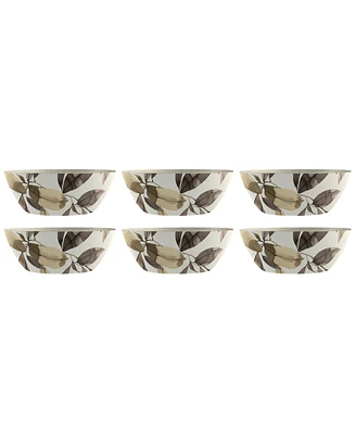 TarHong Bali Leaves 7.1" Cereal Bowl Merge 37 oz, Set of 6, Service for 6