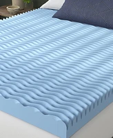 Vibe 4" Wave Convoluted Gel Memory Foam Mattress Topper