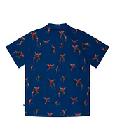 B by Brooks Brothers Big Boys Parrot Print Woven Short Sleeve Shirt