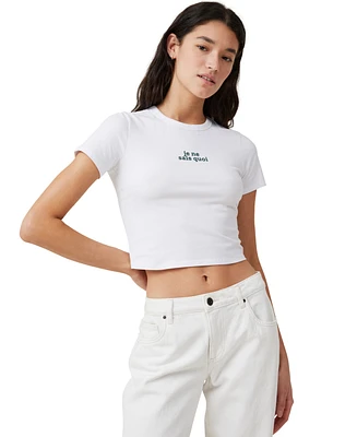 Cotton On Women's Crop Fit Graphic T-shirt