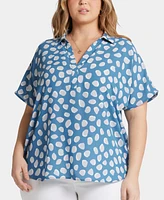 Nydj Plus Size Becky Short Sleeved Blouse