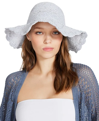 Steve Madden Women's Open-Weave Scalloped Hat