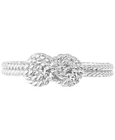 Rope-Textured Double Knot Band Statement Ring