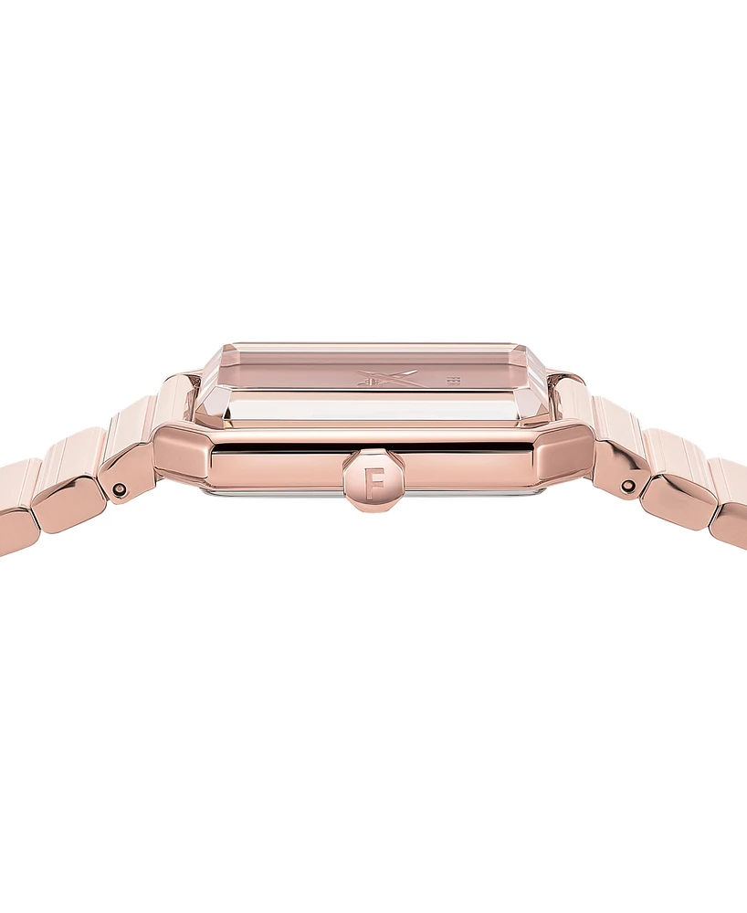 Salvatore Ferragamo Women's Swiss Rose Gold Ion Plated Stainless Steel Bracelet Watch 27x34mm