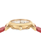 Salvatore Ferragamo Women's Swiss Red Leather Strap Watch 30mm