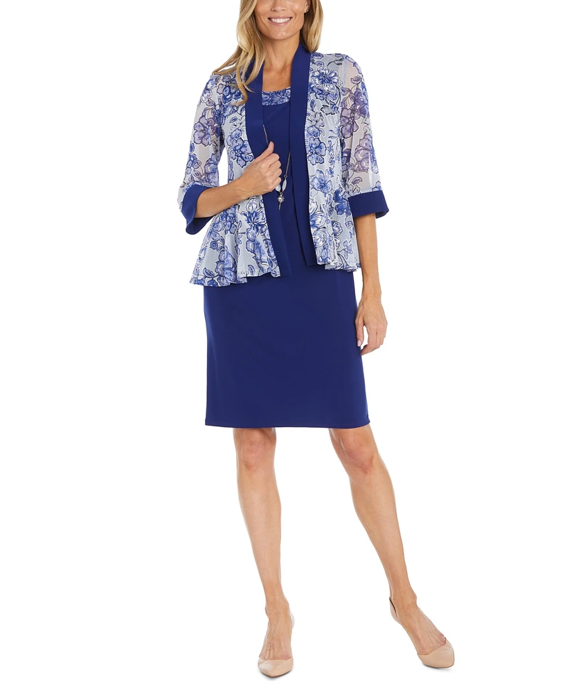 R & M Richards Women's 2-Pc. Printed Jacket Dress Set