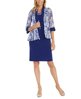 R & M Richards Women's 2-Pc. Printed Jacket & Dress Set