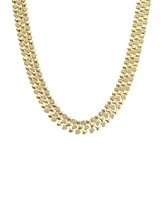 by Adina Eden Wide Pave and Solid Hearts Chain Choker Necklace