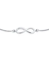 Bling Jewelry Minimalist Simple Slide Love Knot Symbol Infinity Bolo Bracelet For Women Sterling Silver Adjustable