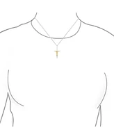 Bling Jewelry Simple Christian Catholic Religious Jewelry Medium Jesus Crucifix Cross Necklace Pendant For Women 2 Tone Gold Plated Sterling Silver