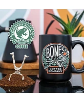 Bones Coffee Whole Bean Coffee | 12 oz Medium Roast Arabica Low Acid Flavored Coffee | Coffee Butterscotch Caramel Flavor Company