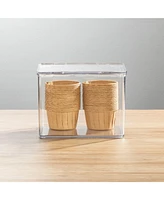 mDesign Plastic Kitchen Pantry/Fridge Storage Organizer, Hinge Lid