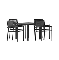 Tristan 5 Piece Indoor/Outdoor Dining Set With Table And Four Chairs With Poly Resin Slats