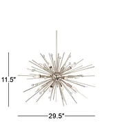 Janae Polished Nickel Sputnik Chandelier Lighting 29 1/2" Wide Modern Industrial Clear Crystal Ball 12