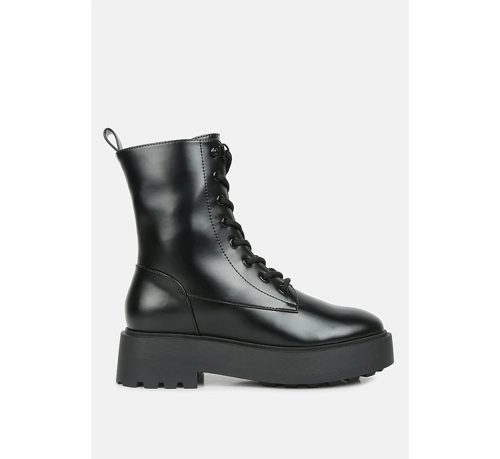 mosh faux leather ankle biker boots