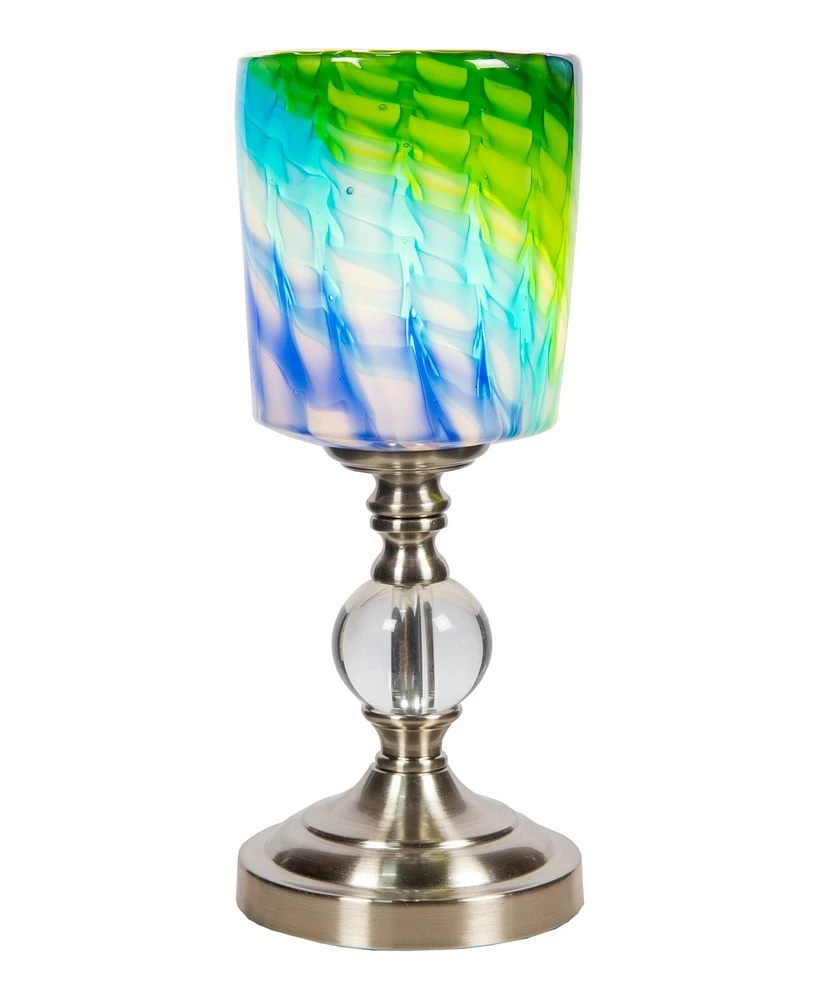 Dale Tiffany 13.5" Tall Summerland Hand Blown Art Glass Shade Accent Lamp - Multi