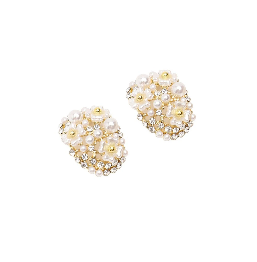 Sohi Women's Micro Floral Stud Earrings