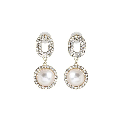 Sohi Women's Embellished Snowball Drop Earrings