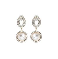 Sohi Women's Embellished Snowball Drop Earrings