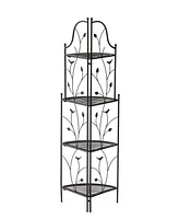 Glitzhome 52" H 4-Tiered Metal Corner Shelf Plant Stand or Storage Rack