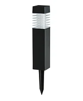Glitzhome 15.25" H Set of 6 Solar Powered Transparent Texture Lens Pathway Stake Light