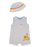 Little Me Baby Boys Safari Sunsuit with Hat