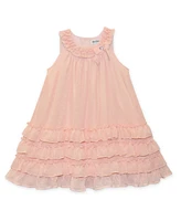 Blueberi Boulevard Little Girls Swiss Dot A-Line Tiered Ruffle Dress