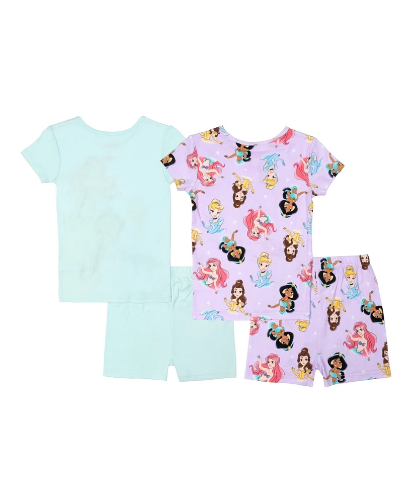 Disney Princess Big Girls Short Set Pajamas, 4-Piece