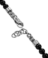 Blackjack Men's Lapis Lazuli Bead & Chain Bracelet in Stainless Steel (Also in Onyx & Tiger Eye)