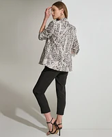 Dkny Women's Printed Stretch Twill Long-Sleeve Blazer