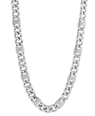 Blackjack Men's Cubic Zirconia Mariner & Curb Link 24" Chain Necklace