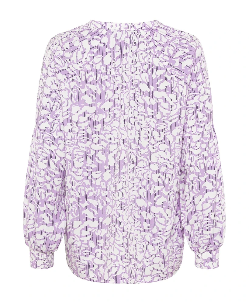 Olsen Long Sleeve Printed Tunic Blouse