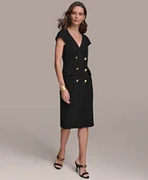 Donna Karan Women's Cap-Sleeve Double-Breasted Blazer Dress