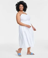 On 34th Trendy Plus Ruched Corset Midi Dress, Created for Macy's