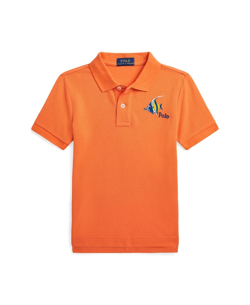 Polo Ralph Lauren Toddler and Little Boys Fish-Embroidered Cotton Mesh Shirt