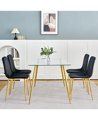 Simplie Fun Set of 4 Modern Black Dining Chairs