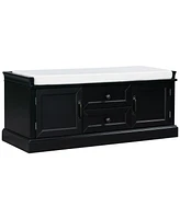 Simplie Fun Storage Bench With 2 Drawers And 2 Cabinets