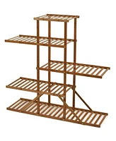 Sugift 5-tier 10 Potted Bamboo Plant Stand