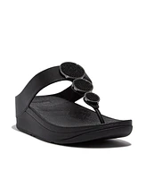 FitFlop Women's Halo Bead-Circle Leather Toe-Post Sandals