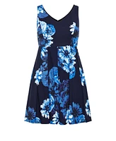 City Chic Women's Hydrangea Print Dress