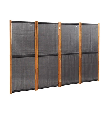 4-Panel Room Divider Black 110.2"x70.9"