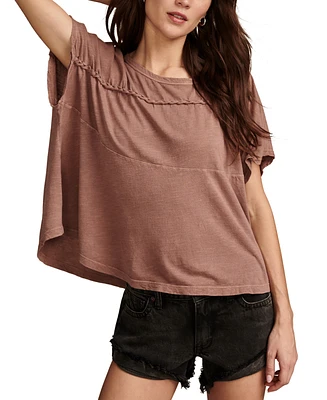 Lucky Brand Women's Braided-Trim T-Shirt