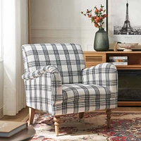Rossella Contemporary and Classic Armchair with Solid Wood Legs