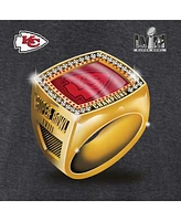 Men's Fanatics Heather Charcoal Kansas City Chiefs Super Bowl Lviii Champions Ring Big and Tall T-shirt