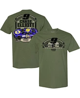 Men's Hendrick Motorsports Team Collection Green Chase Elliott Military-Inspired Car T-shirt