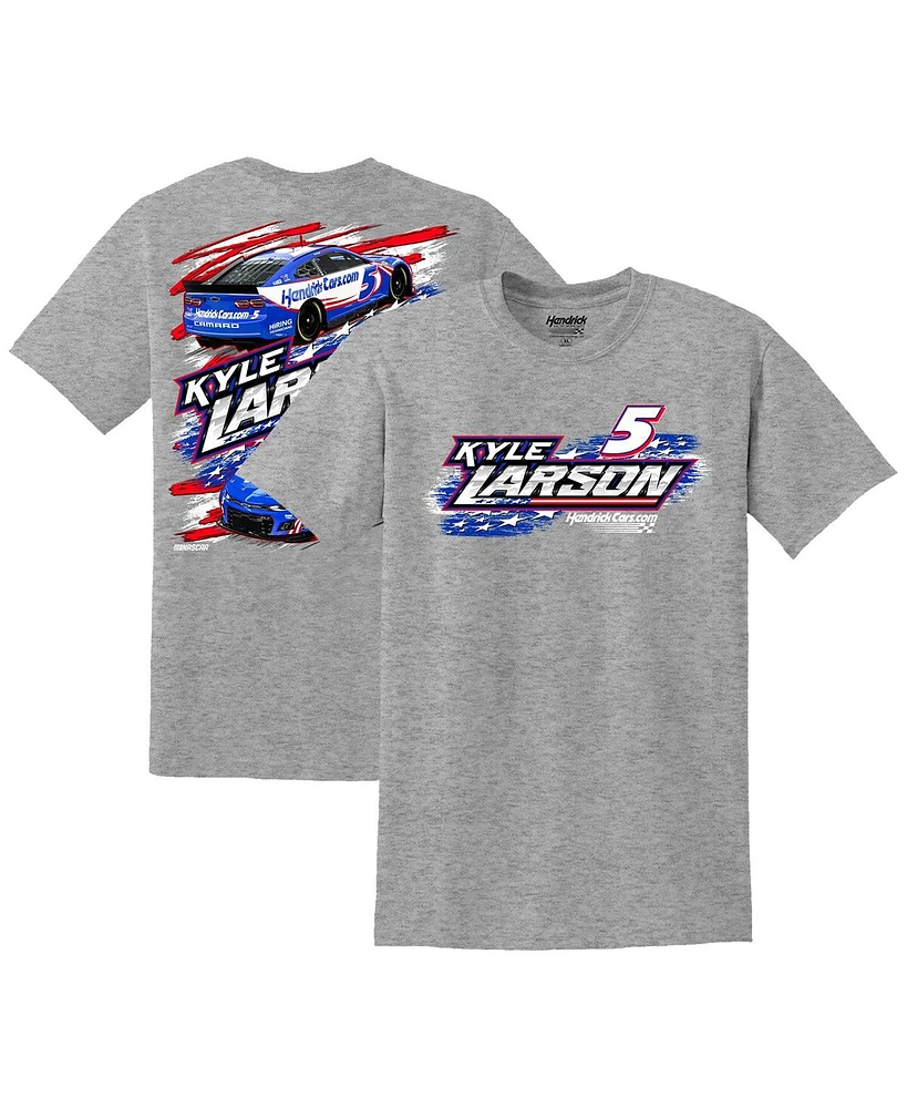 Men's Hendrick Motorsports Team Collection Gray Kyle Larson Stars & Stripes T-shirt