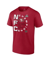 Men's Fanatics Scarlet San Francisco 49ers 2023 Nfc Champions Right Side Big and Tall T-shirt