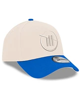 Men's New Era Cream, Blue Trackhouse Racing 9FORTY A-Frame Adjustable Hat